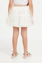 Load image into Gallery viewer, تنورة مطرزة باللون البيج للبنات الصغار