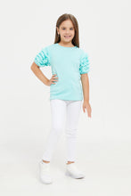 Load image into Gallery viewer, جينز بقصة مستقيمة باللون الأبيض للبنات الصغار