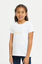 Load image into Gallery viewer, بلوزة مزينة باللون الأبيض للبنات الصغار