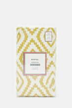 Load image into Gallery viewer, ملاءة مسطحة بطبعات هندسية الخردل مكونة من 3 قطع (مقاس كينج)