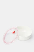 Load image into Gallery viewer, حافظة طعام من البورسلين المنقوش باللون الأبيض