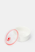 Load image into Gallery viewer, حافظة طعام من البورسلين المنقوش باللون الأبيض