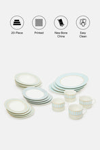 Load image into Gallery viewer, طقم عشاء هندسي أزرق (20 قطعة)
