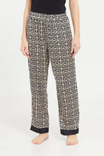 Load image into Gallery viewer, بنطلون بيجامة مطبوع باللون البني للنساء