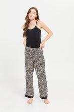 Load image into Gallery viewer, بنطلون بيجامة مطبوع باللون البني للنساء