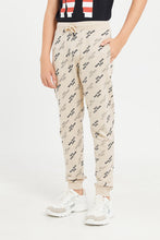 Load image into Gallery viewer, بنطلون رياضي مطبوع باللون البيج للأولاد الكبار