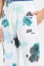 Load image into Gallery viewer, بنطلون رياضي مطبوع باللون الأبيض للأولاد الكبار