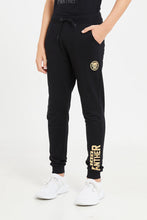 Load image into Gallery viewer, بنطلون رياضي طبعة بلاك بانثر باللون الأسود للأولاد الكبار