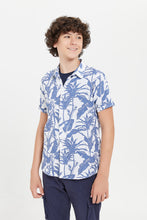 Load image into Gallery viewer, طقم كاجوال مطبوع باللون الأزق للأولاد الكبار (قطعتين)