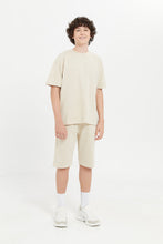 Load image into Gallery viewer, طقم كبير باللون البيج للأولاد الكبار (قطعتين)