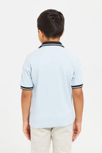 Load image into Gallery viewer, قميص كاجوال بياقة باللون الأزرق للأولاد الصغار