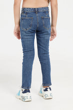 Load image into Gallery viewer, بنطلون جينز باللون الأزرق للبنات الصغار