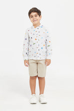 Load image into Gallery viewer, قميص ماندارين باللون الرمادي الفاتح للأولاد الصغار