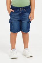 Load image into Gallery viewer, شورت دنيم كحلي للأولاد