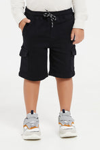 Load image into Gallery viewer, شورت جينز لون أسود للأولاد