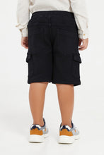 Load image into Gallery viewer, شورت جينز لون أسود للأولاد