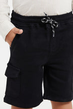 Load image into Gallery viewer, شورت جينز لون أسود للأولاد