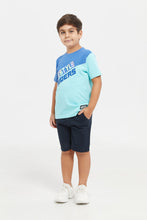Load image into Gallery viewer, شورت تشينو باللون الكحلي للأولاد الصغار