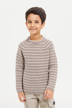 Load image into Gallery viewer, بلوفر مخطط باللون البيج للأولاد