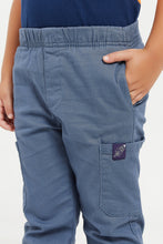 Load image into Gallery viewer, بنطلون سهل الإرتداء باللون الأزرق للأولاد الصغار