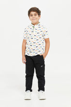 Load image into Gallery viewer, بنطلون سهل الإرتداء باللون الأسود للأولاد الصغار