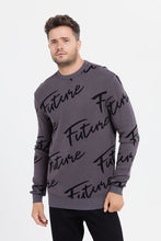 Load image into Gallery viewer, سترة مطبوعة باللون الرمادي للرجال