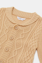 Load image into Gallery viewer, كارديجان بأزرار أمامية باللون البيج للأولاد الرضّع