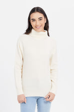 Load image into Gallery viewer, بلوفر محبوك باللون الأبيض للبنات الكبار