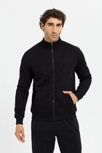 Load image into Gallery viewer, جاكيت بسحاب باللون الأسود للرجال