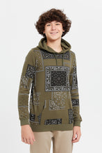 Load image into Gallery viewer, سويتشيرت مطبوع باللون الزيتي للأولاد الكبار