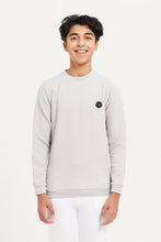 Load image into Gallery viewer, سويتشيرت بملمس بارز باللون الرمادي للأولاد الكبار