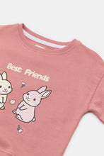 Load image into Gallery viewer, سوتيشيرت مطبوع باللون الوردي للبنات الرضّع