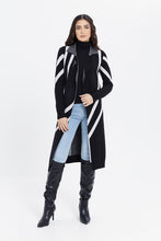 Load image into Gallery viewer, كارديجان محبوك باللون الأسود للنساء