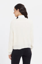 Load image into Gallery viewer, كارديجان قصير محبوك باللون الأبيض للنساء