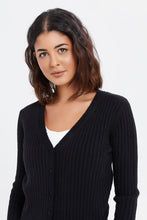 Load image into Gallery viewer, سترة نسائية سوداء محبوكة قصيرة