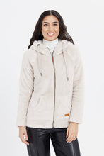 Load image into Gallery viewer, سويتشيرت بقبعة باللون العاجي للنساء