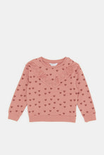 Load image into Gallery viewer, سوتيشيرت مطبوع باللون الوردي للبنات الرضّع