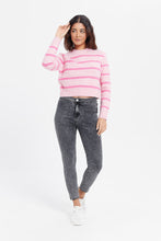 Load image into Gallery viewer, بلوفر مخطط باللون الوردي للنساء