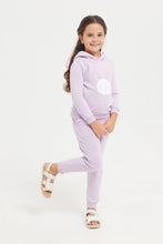 Load image into Gallery viewer, سويتشيرت بقبعة باللون اليلك للبنات الصغار