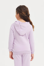 Load image into Gallery viewer, سويتشيرت بقبعة باللون اليلك للبنات الصغار