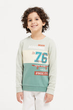 Load image into Gallery viewer, سويتشيرت مطبوع باللون النعناعي للأولاد الصغار