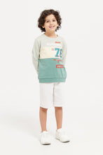 Load image into Gallery viewer, سويتشيرت مطبوع باللون النعناعي للأولاد الصغار