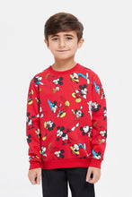 Load image into Gallery viewer, سويت شيرت للأولاد بطبعة ميكي ماوس باللون الأحمر
