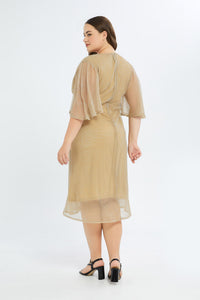 فستان بيليسي باللون الذهبي للنساء الكيرفي