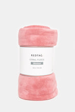 Load image into Gallery viewer, بطانية من الصوف المرجاني باللون الوردي (حجم فردي)
