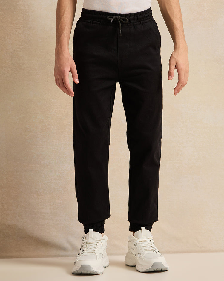 بنطلون طاولة أسود سهل الارتداء للأولاد الكبار بدون أكمام