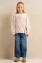 Load image into Gallery viewer, بنطلون جينز أزرق واسع الساق للبنات
