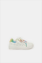 Load image into Gallery viewer, حذاء رياضي أبيض مزخرف للبنات
