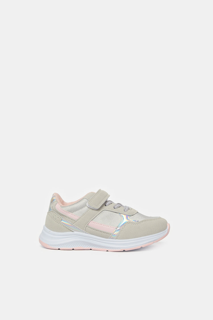 حذاء رياضي رفيع من مادة رمادية للبنات الكبار