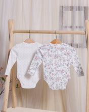 Load image into Gallery viewer, طقم بدلة جسم سادة بطبعة بيضاء للأطفال (عبوة من قطعتين)
